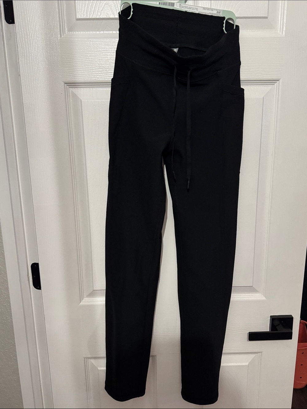 Women's Black Boot-Cut Drawstring Pants